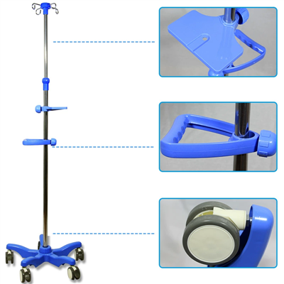 Suport de infuzie pe podea din oțel inoxidabil